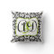 Black Damask Monogram Bride's Pillow