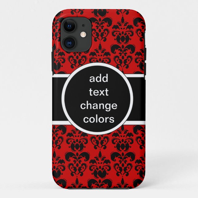 black damask on any colour Case-Mate iPhone case (Back)
