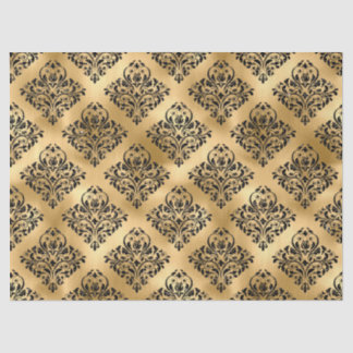 Black Damask on Gold Decoupage Tissue Paper