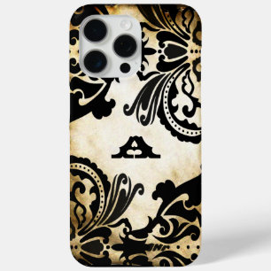Black Damask Personalized iPhone Case Choose Colou