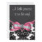 Black Damask Pink Bow Princess Baby Shower