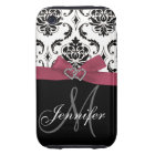 Black Damask Pink Ribbon Print iPhone 3G Case-Mate