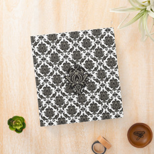 Black Damask Purple Light Lavender Fields Binder