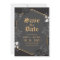 Black damask rose Save The Date wedding