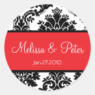 Black Damask Seal Sticker