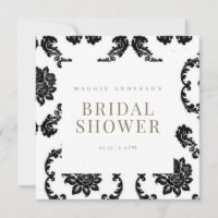 Black Damask Square Bridal Shower