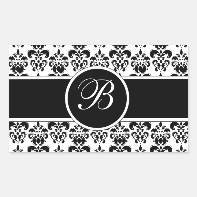 Black Damask Sticker (Front)