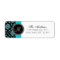 Black Damask Teal Glitter Printed Monogram