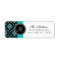 Black Damask Teal Glitter Printed Monogram