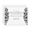 Black Damask Wedding Reception Invitation Card