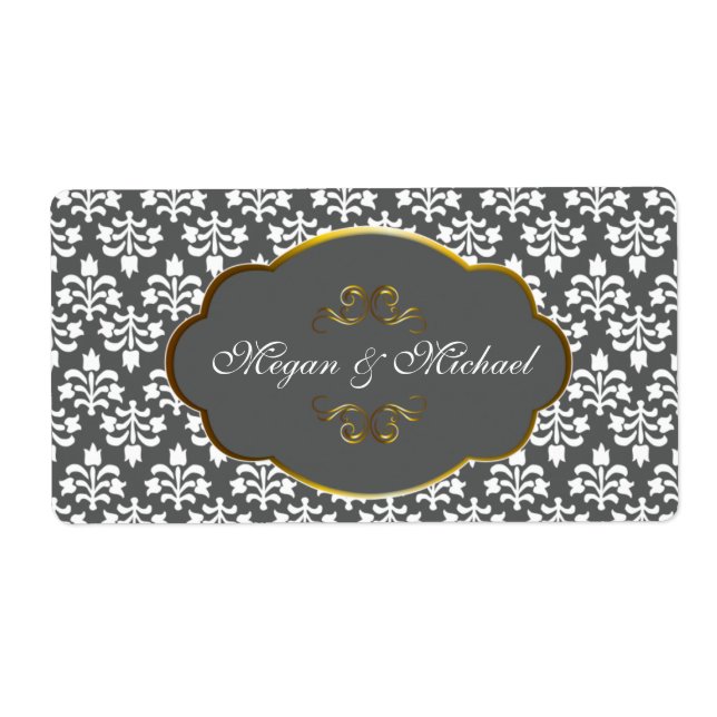 Black Damask with golden frame (Front)