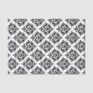 Black Damasks Geometric Pattern Custom Background Tissue Paper