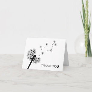 Black Dandelion Thank You Cards
