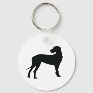 Black Dane Dog  Keychain