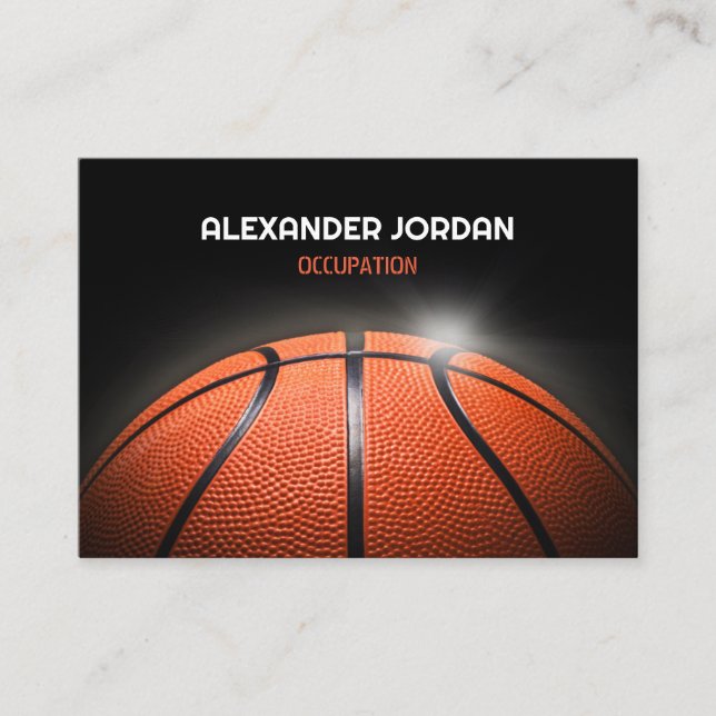 Black dark Basketball  Business Card (Front)