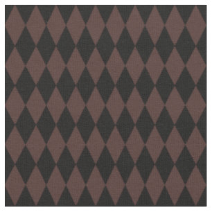 Black & Dark Brown Harlequin Diamonds Fabric