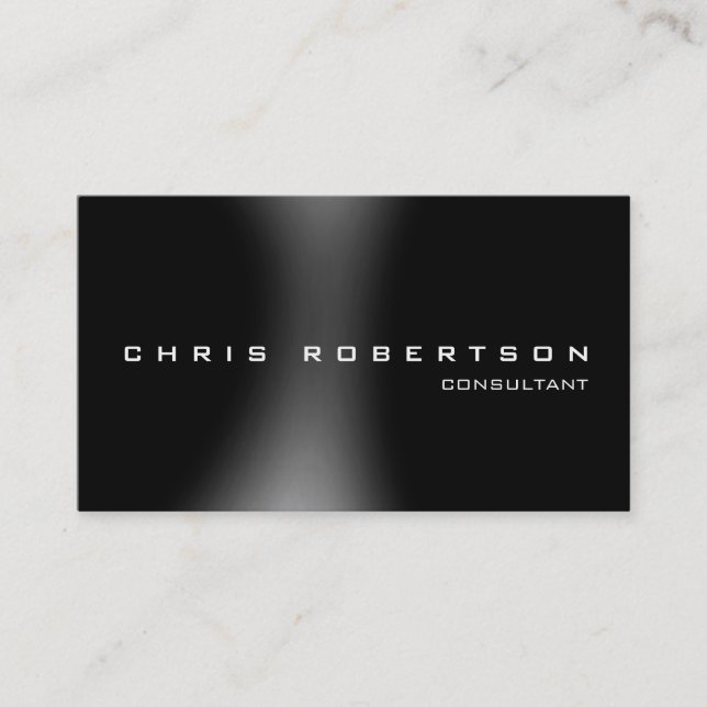 Black Dark Grey Attractive Charming Business Card (Front)