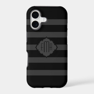 Black & Dark Grey Stripes Geometric Pattern