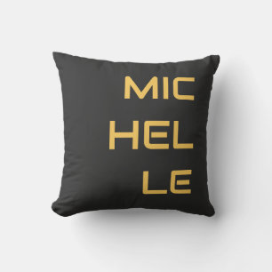 Black Dark Red Add Your Name Modern Plain Throw Pillow