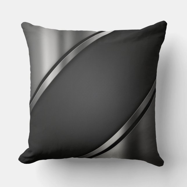 Black Dark Steel Decorative Pillow (Front)