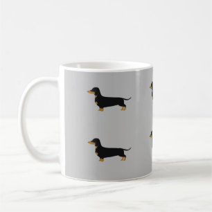 Black daschund gray Mug