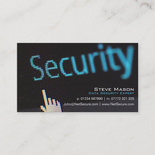 Black Data Security Business Card (Front)