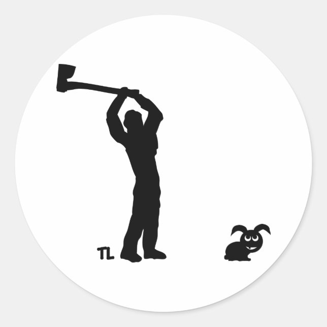 black dead bunny - lumberjack classic round sticker (Front)