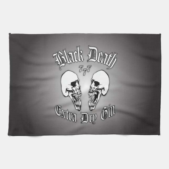 Black Death 777 - Extra Dry Gin Kitchen Towel (Horizontal)