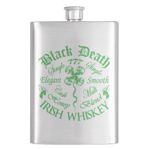 Black Death 777 - Honey Irish Whiskey - Stainless Hip Flask