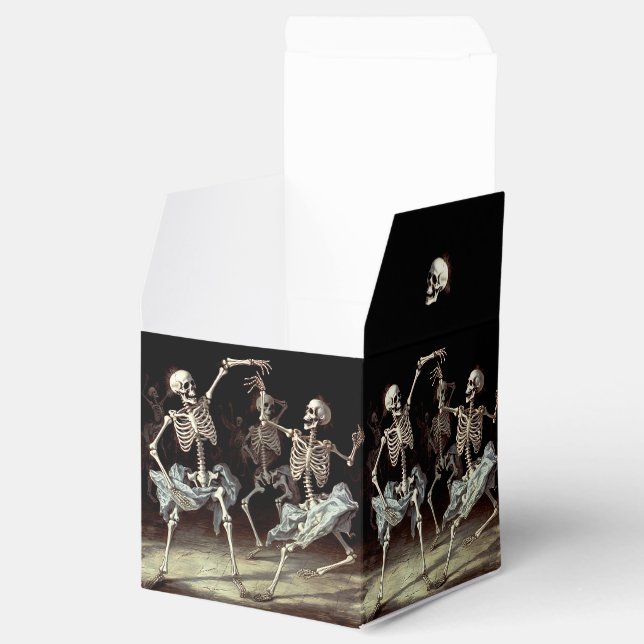 Black Death Dancing Skeletons Halloween Favor Box (Opened)