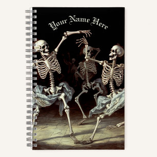 Black Death Dancing Skeletons Halloween Notebook