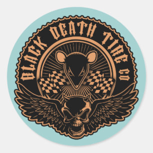 Black Death Tire Co. -Or Classic Round Sticker