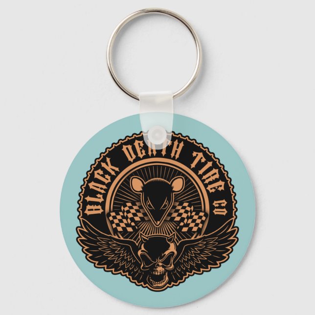 Black Death Tire Co. -Or Keychain (Front)