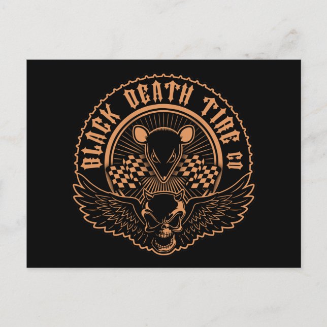 Black Death Tire Co. -Or Postcard (Front)