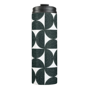 Black decorative abstract seamless pattern in the  thermal tumbler