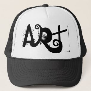black decorative ART type   Trucker Hat