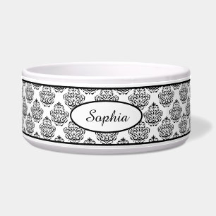 Black Decorative Damask Pattern With Custom Name