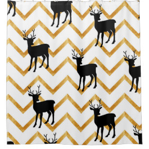 Black deer, gold texture pattern.