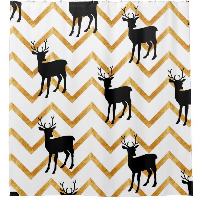 Black deer, gold texture pattern. (Front)