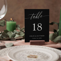 Black Delicate Calligraphy Names & Wedding Date