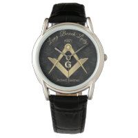 Black Demask Masonic Monogrammed