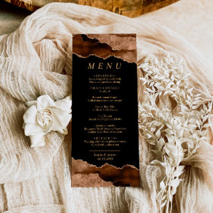 Black & Desert Gold Calligraphy Wedding Menu