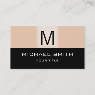 Black & Desert sand Colour Professional Monogram Business Card
