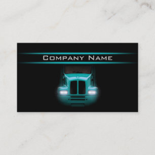 Black Design Cyan Truck Front Brighter Layout Business Card