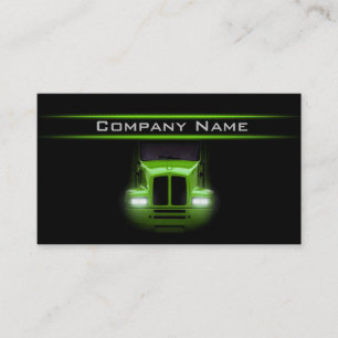 Black Design Green Truck Front Brighter Layout Business Card