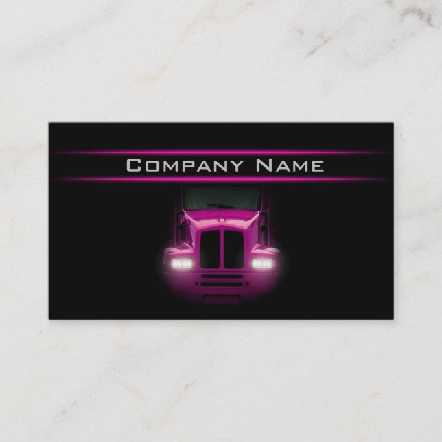 Black Design Pink Truck Front Brighter Layout Business Card (Front)