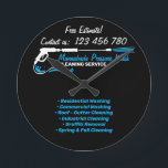 Black Detail Pressure Power Washing Hard Cleaning Round Clock<br><div class="desc">Black Detail Pressure Power Washing Hard Cleaning</div>