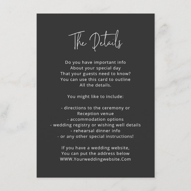 Black details card black and white minimalist (Front)