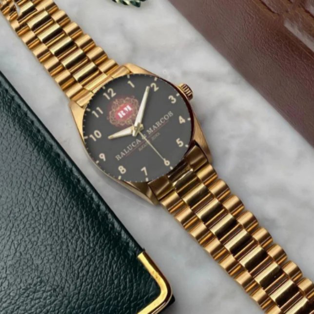 Black Dial Gold Personalized Custom Luxury Timepie Watch (Creator Uploaded)