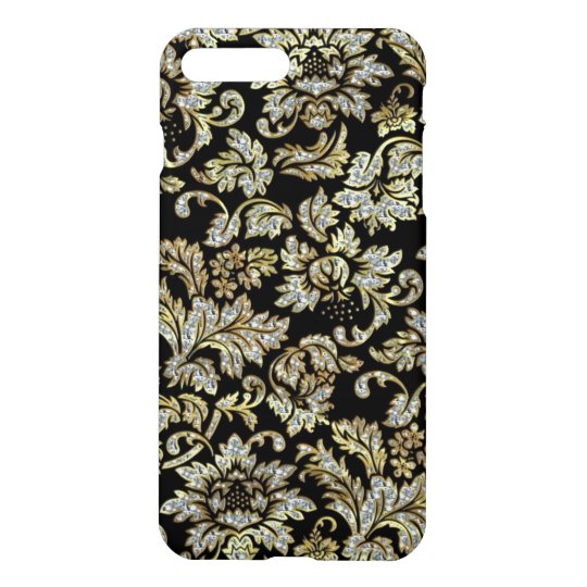 Black Diamond And Gold Floral Damasks Pattern iPhone 8 Plus/7 Plus Case
